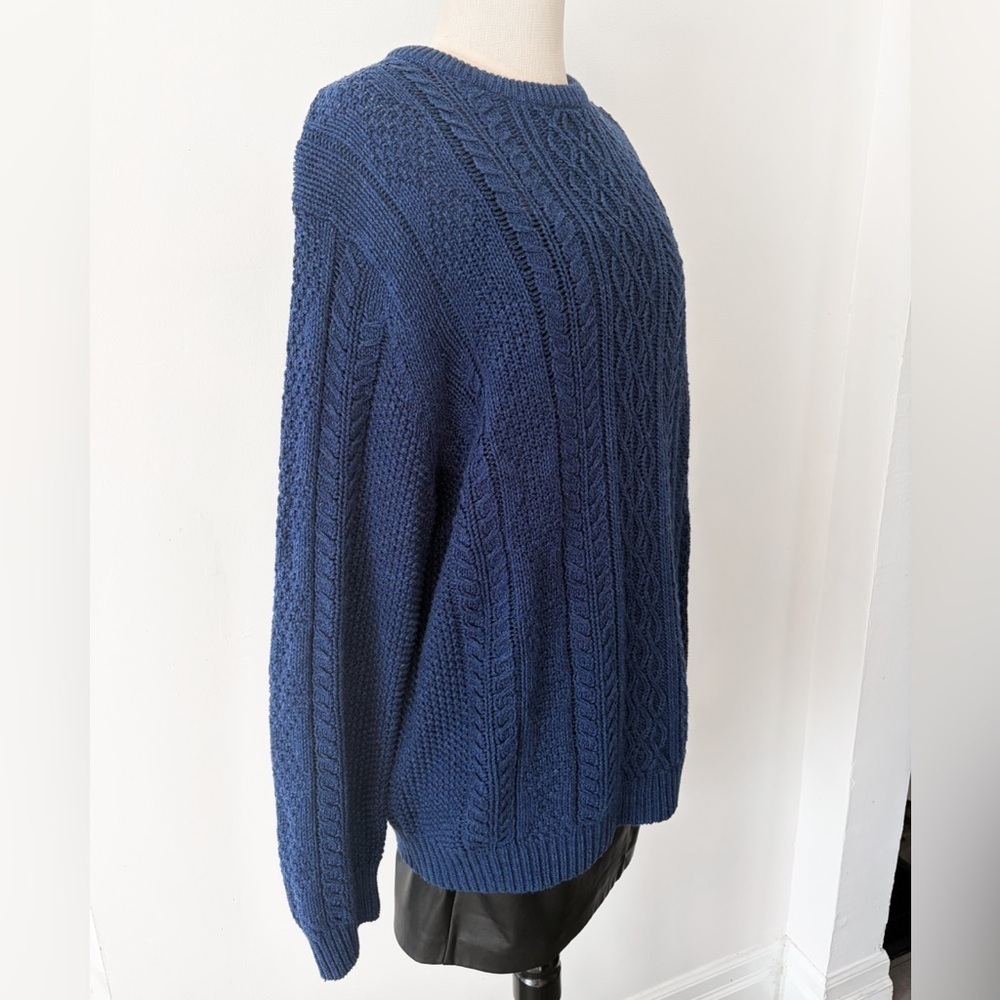 Denver Hayes 100% Cotton Women’s Navy Blue Knit Sweater - Size XL - Crewneck - Picture 12 of 13